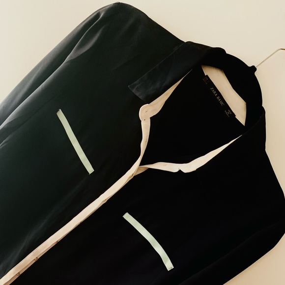 ZARA navy shirt with contrasting trim - Picture 1 of 6